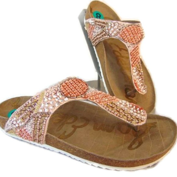 Sam Edelman Shoes - Sam Edelman Olivie Beaded Sandals 8 Flip Flop Thon